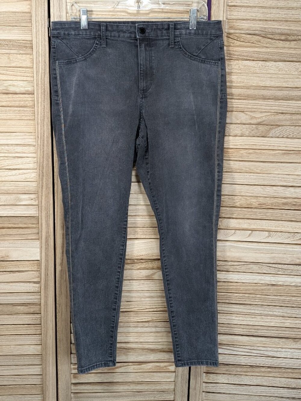 Jennifer Lopez Jeans Sculpt Super Skinny Stretch Jordan Black-Grey Size 16